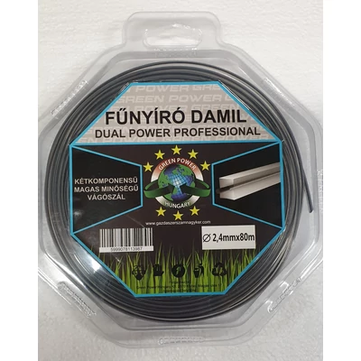 Műanyag vágószál Dual power  2,4mm x80 m  négyszög