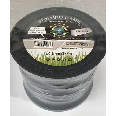 Műanyag vágószál alukevert  3mmx153m  négyszög