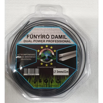 Műanyag vágószál  Dual power  3mmx51  m négyszög