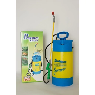 Kézi permetező 5 l kék, sárga nyomásmérős