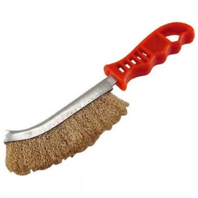 Drótkefe,műanyag nyél,rezezett