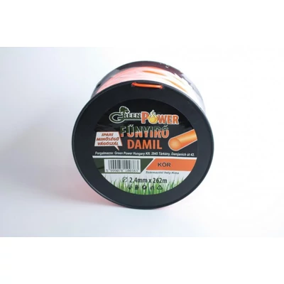 Műanyag vágószál 2,4mmx262m , kör profi, müanyag tekercs