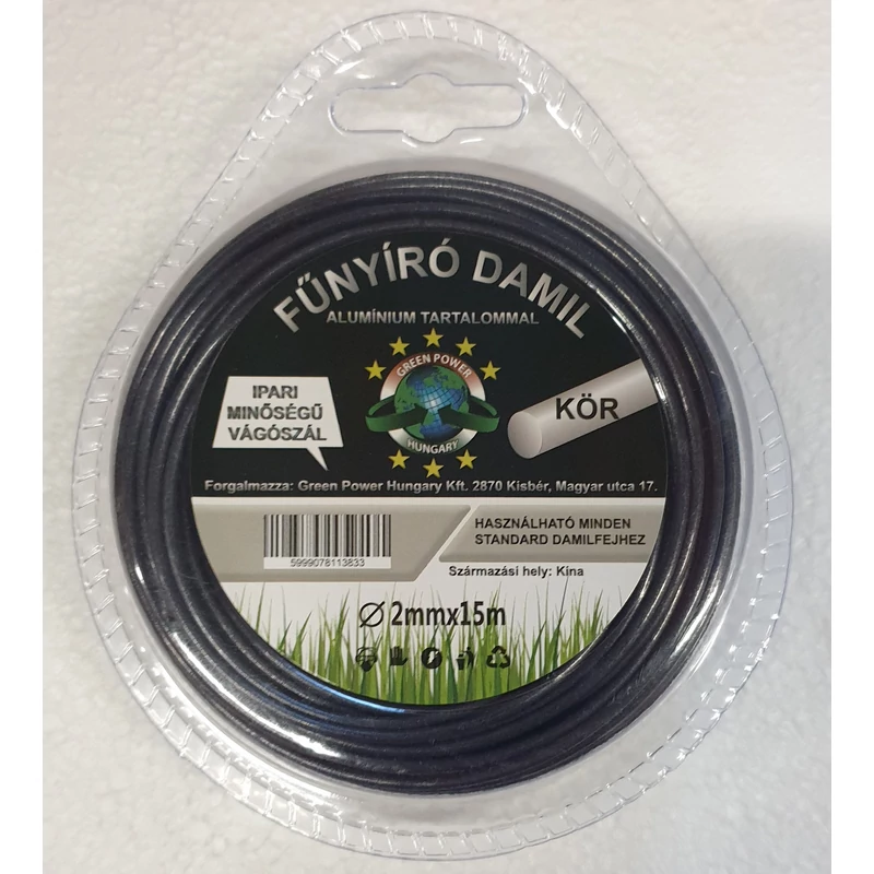 Műanyag vágószál alukevert 2mmx15m  kör