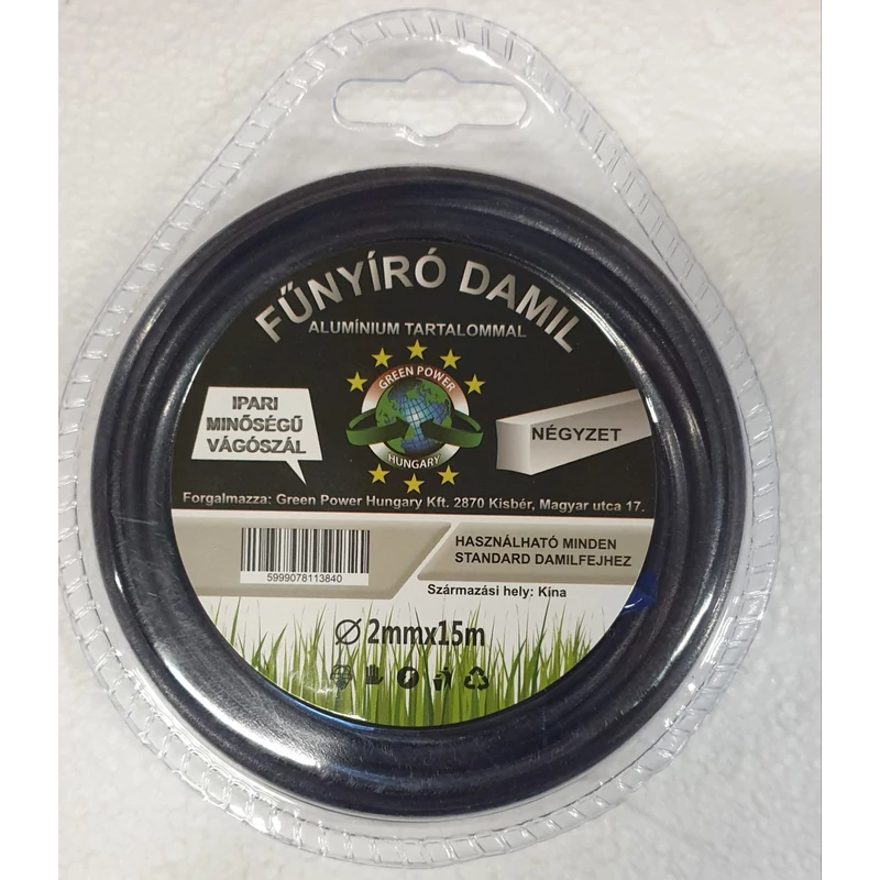 Műanyag vágószál alukevert 2mmx15m négyszög