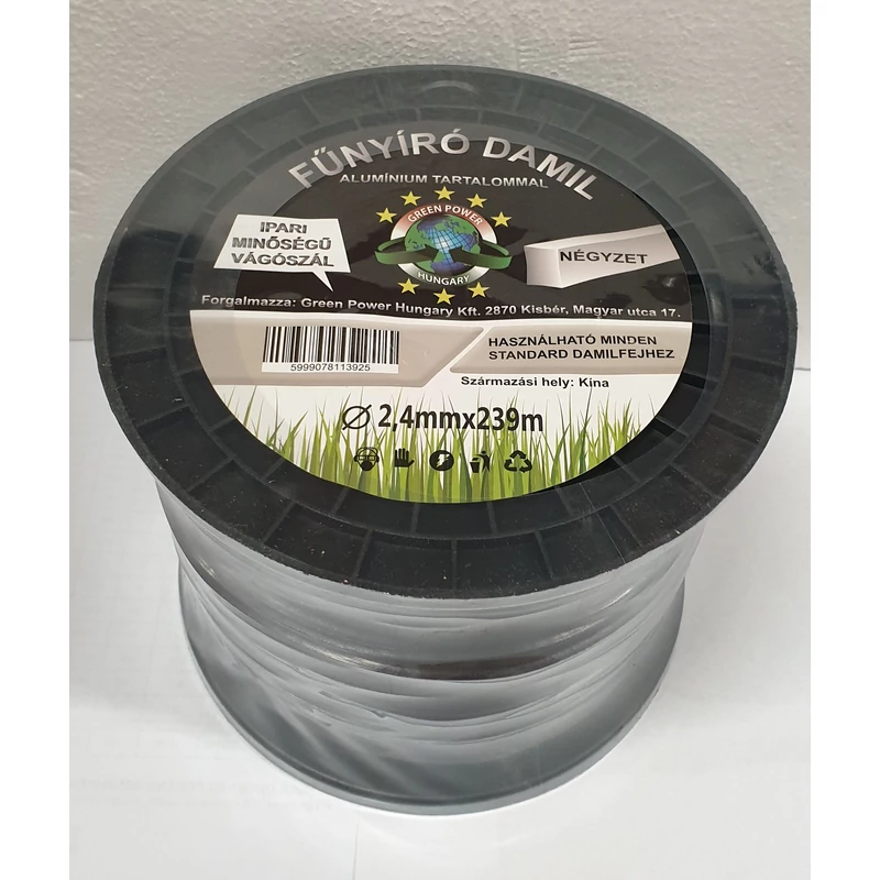 Műanyag vágószál alukevert  2,4mmx239m  négyszög