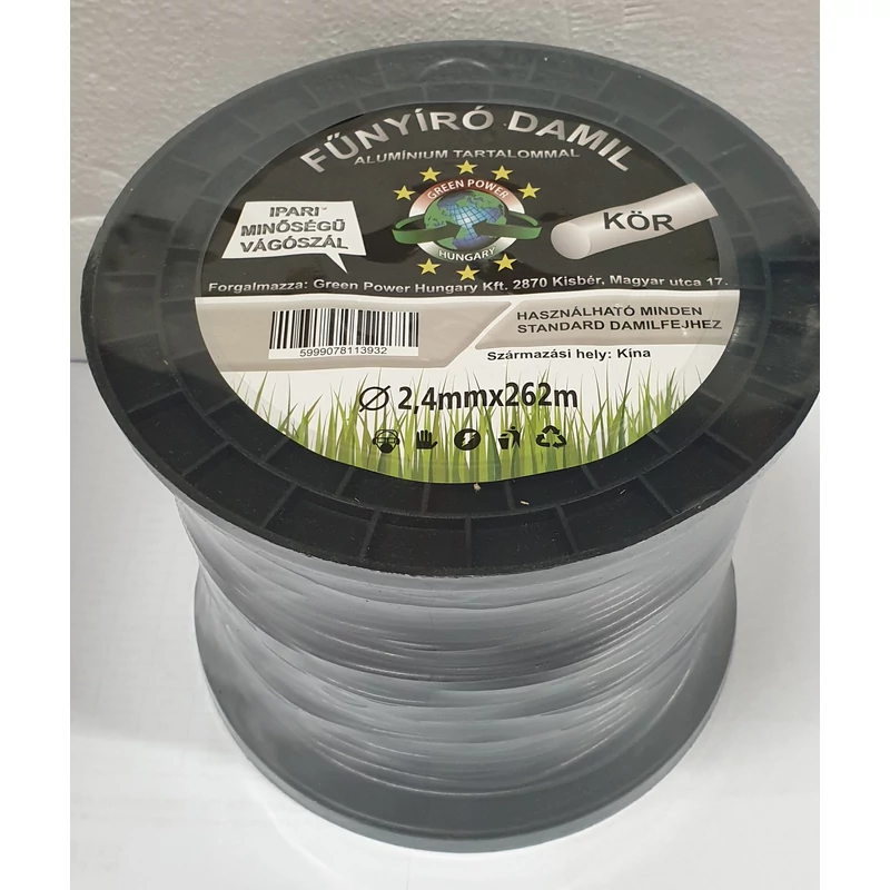 Műanyag vágószál alukevert 2,4mmx262  m kör
