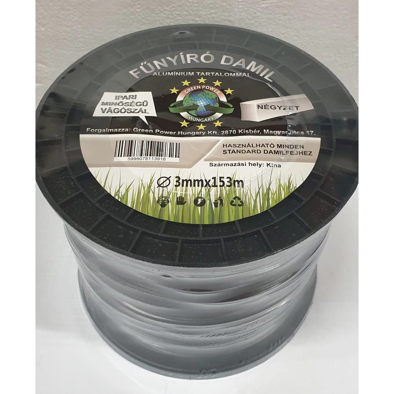 Műanyag vágószál alukevert  3mmx153m  négyszög