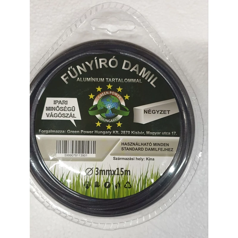 Műanyag vágószál alukevert  3mmx15  m  négyszög